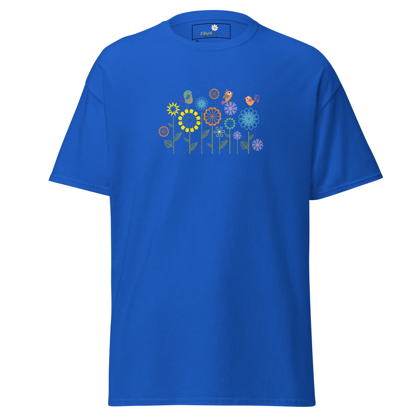 Klassieke t-shirts voor heren - DIEREN VOGELS OP BLOEMEN - GROOT