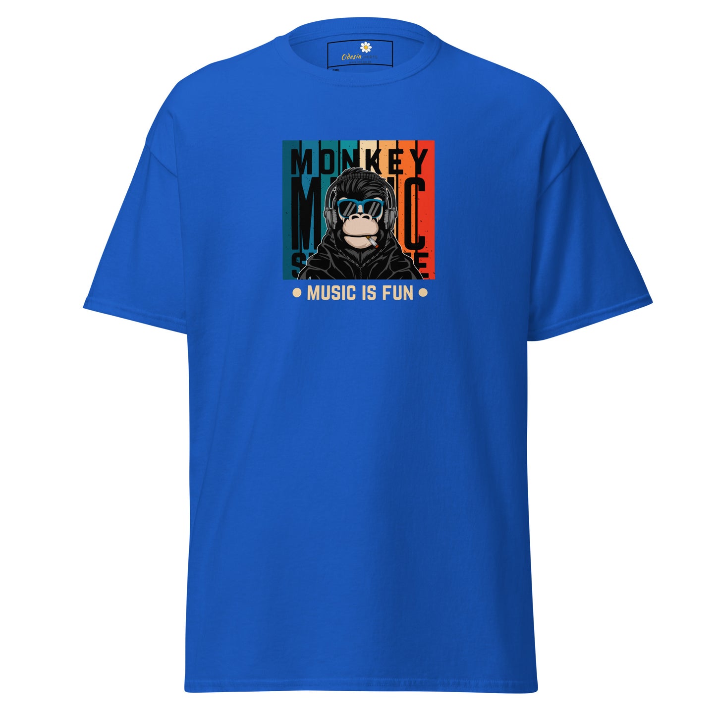 Unisex klassiek t-shirt - MUZIEK AAP IS LEUK - GROOT