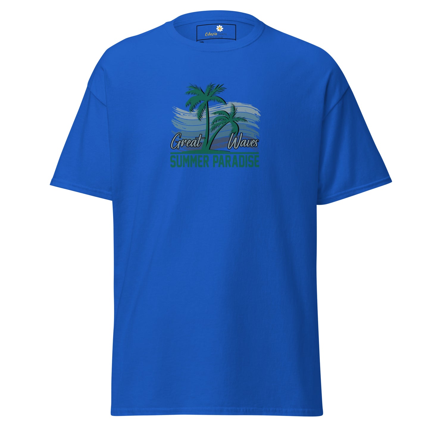 Heren klassiek t-shirt - SUMMER GREAT WAVES - GROOT