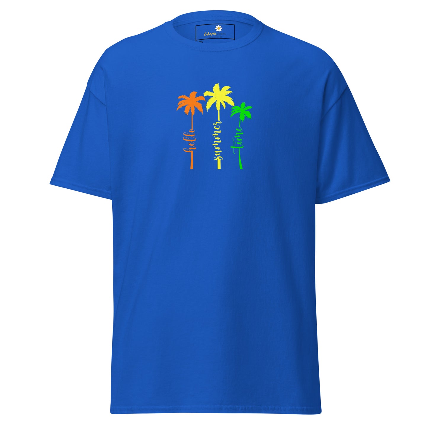 Klassiek heren t-shirt - SUMMER HELLO TIMES - GROOT