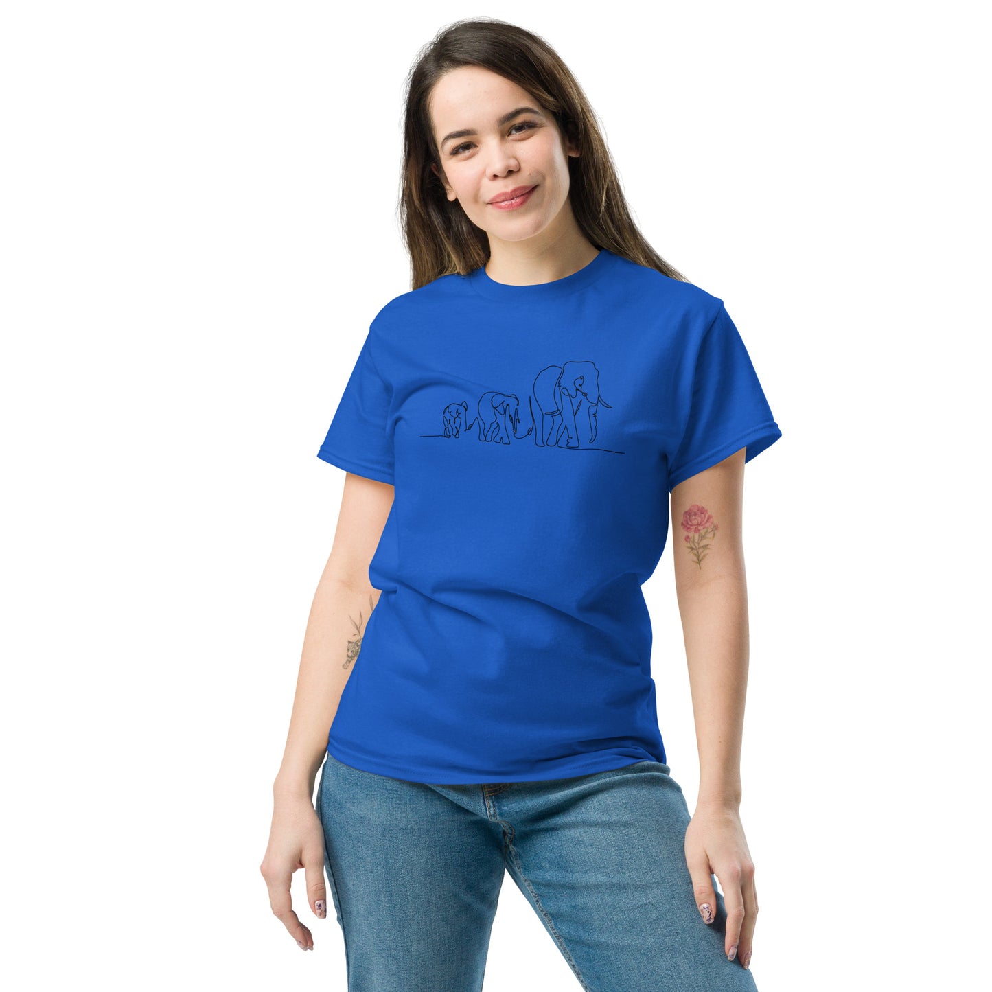 T-shirt classique pour homme - ÉLÉPHANTS SAUVAGES EN LIGNE - GRAND