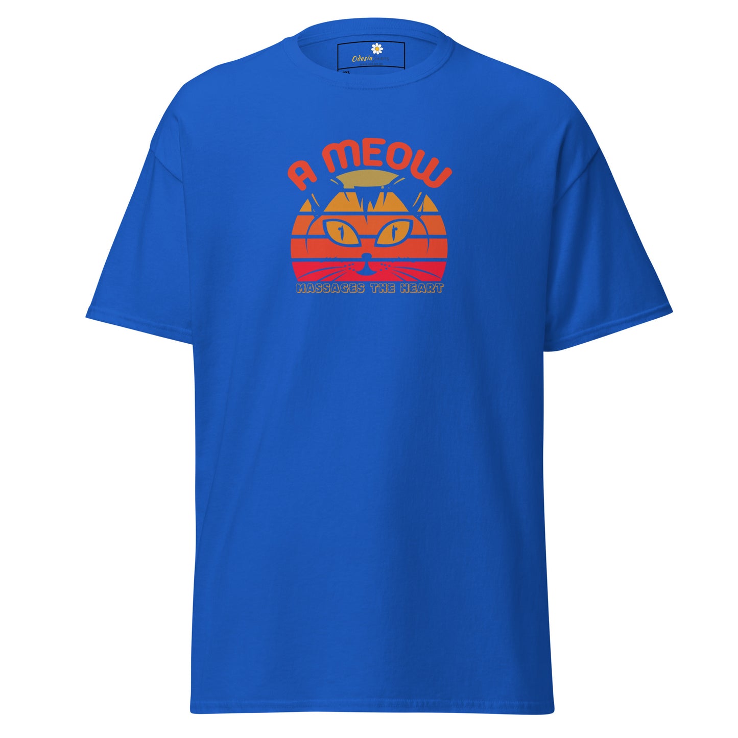 Unisex classic t-shirt - ANIMALS A CAT MASSAGE THE HEART - BIG