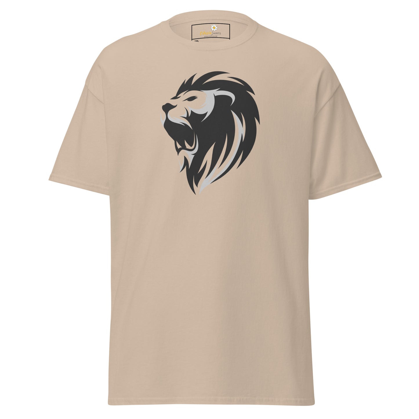 Heren klassiek t-shirt - WILDLIFE LION HEAD GREY - GROOT