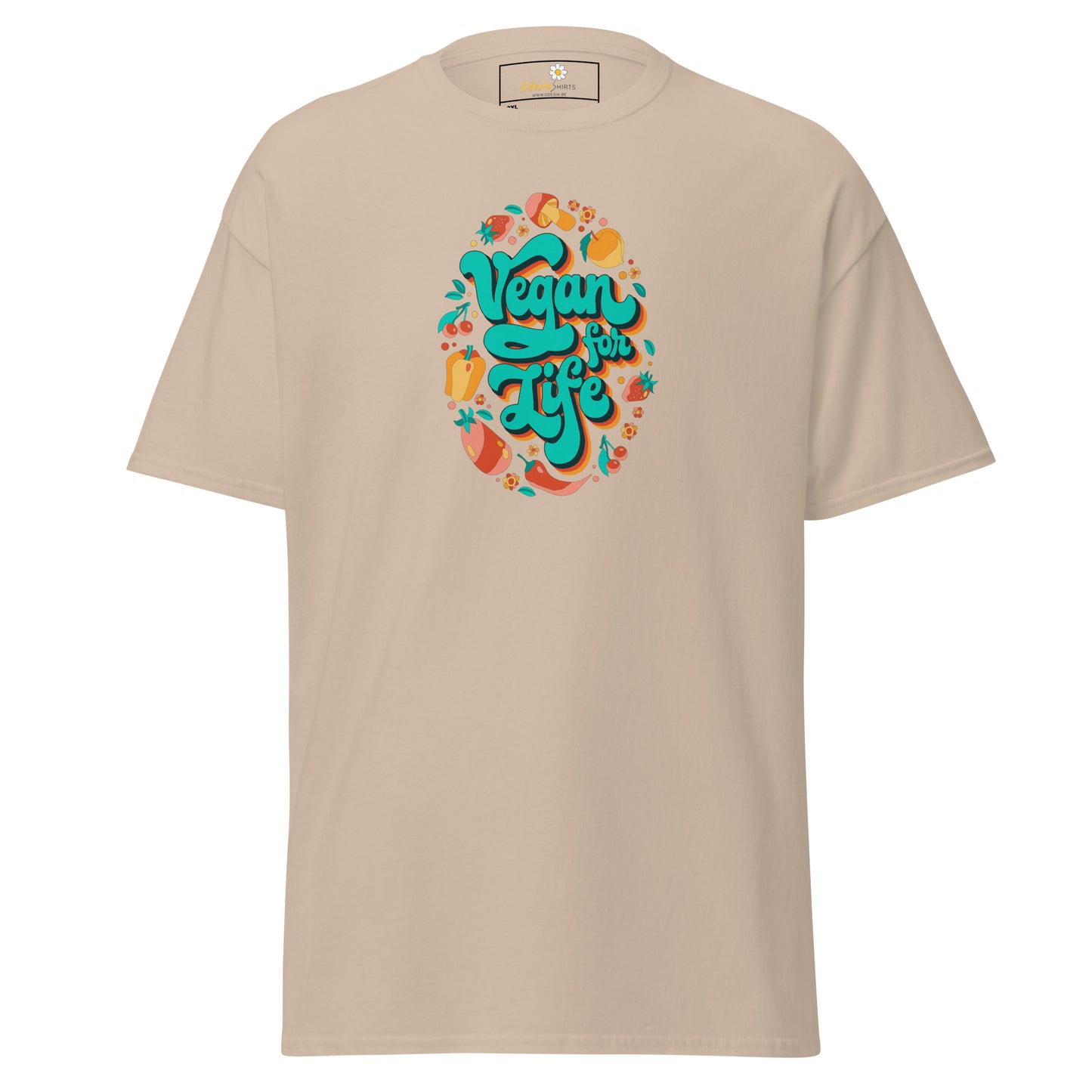 Klassiek T-shirt voor heren - VEGECOLO VEGAN FOR LIFE - GROOT