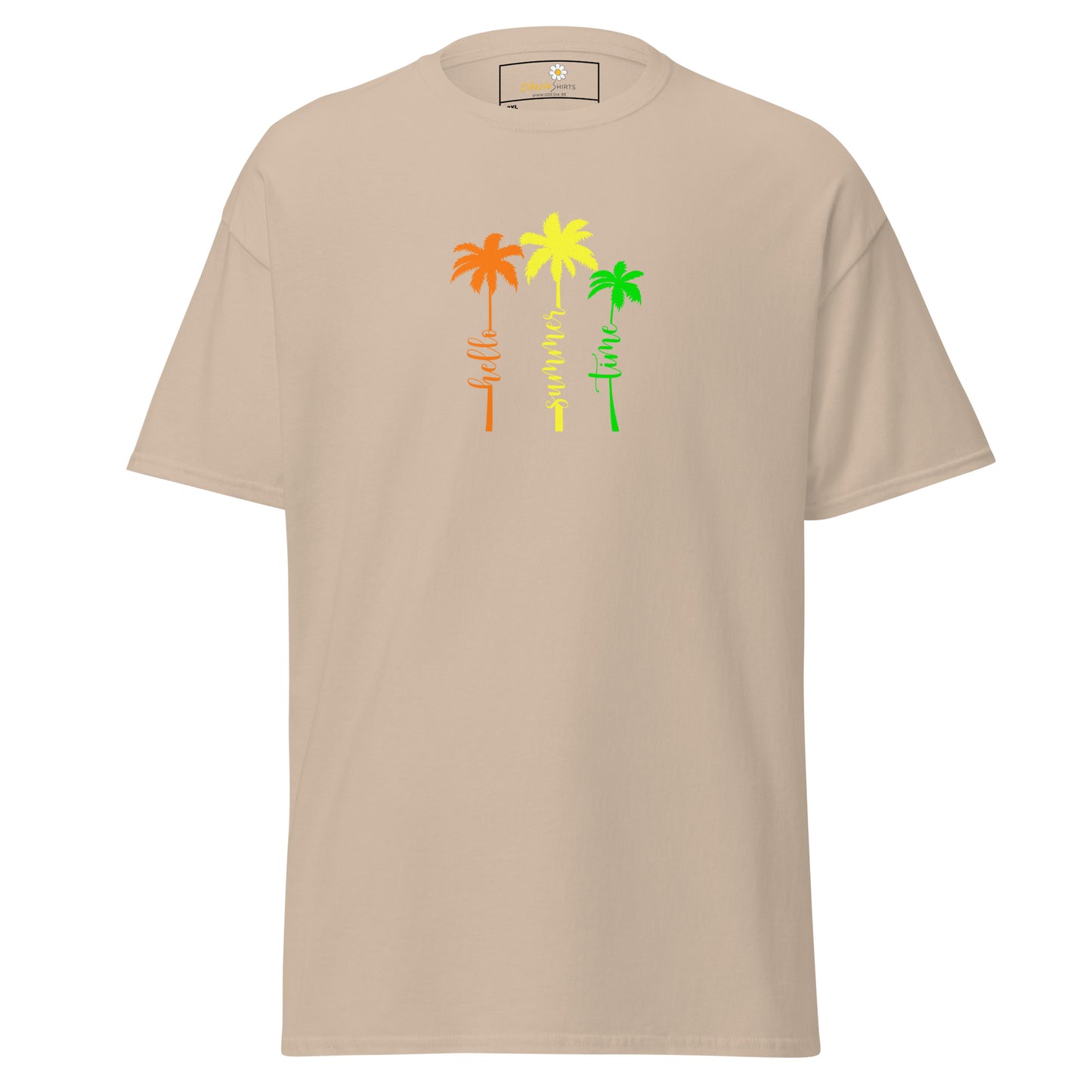 Klassiek heren t-shirt - SUMMER HELLO TIMES - GROOT