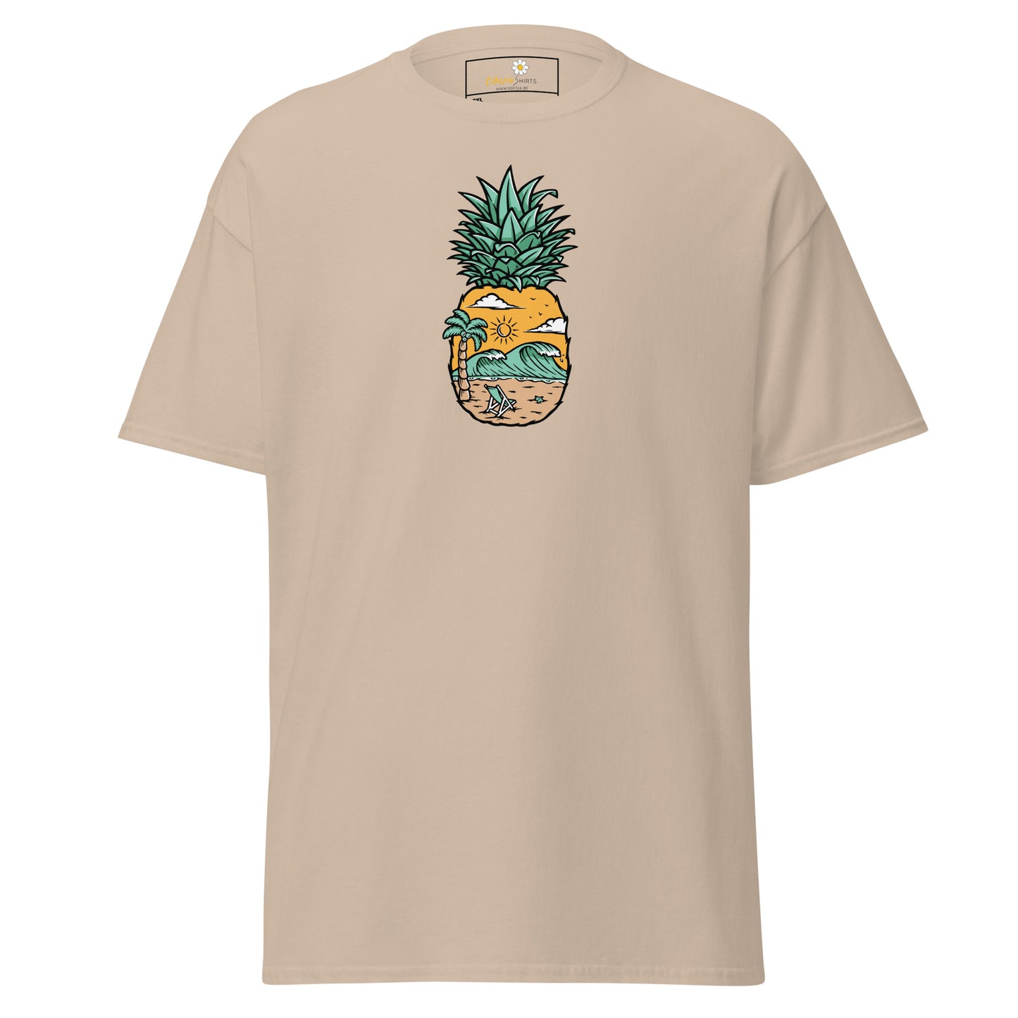 Klassiek heren t-shirt - SUMMER PINEAPPLE VIEW - GROOT