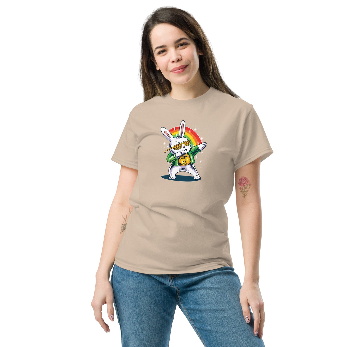 Unisex classic t-shirt - FUN DANCING RABBIT - BIG