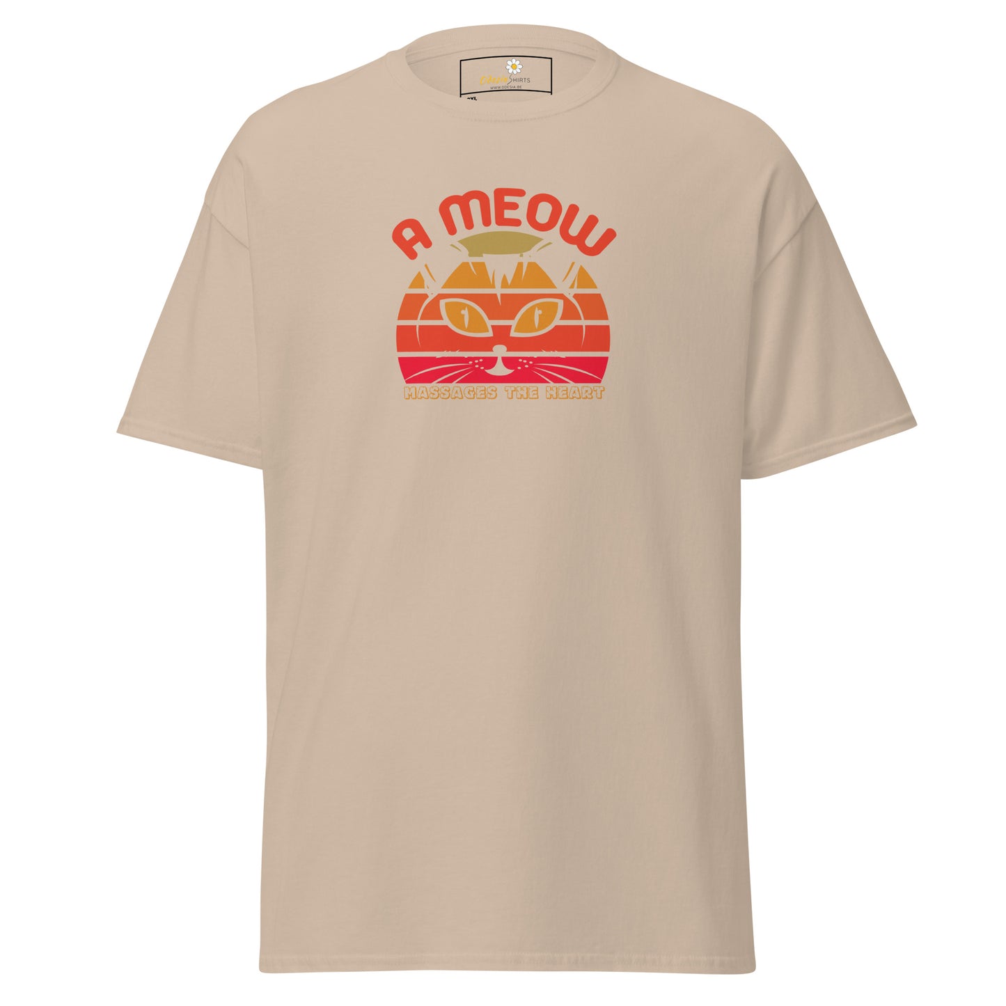 Unisex classic t-shirt - ANIMALS A CAT MASSAGE THE HEART - BIG