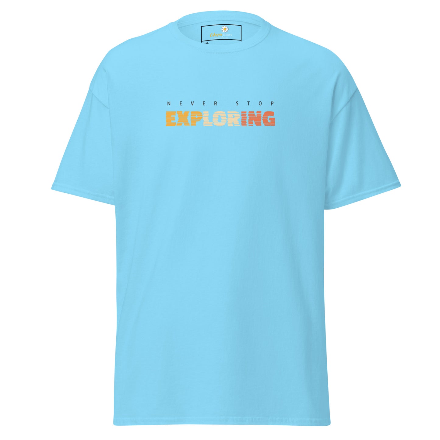 Unisex classic t-shirt - ADVENTURE TEXT NEVER STOP EXPLORING - BIG