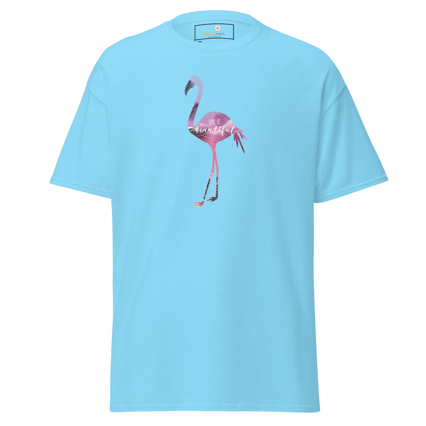Heren klassiek t-shirt - WILDLIFE FLAMINGO - GROOT