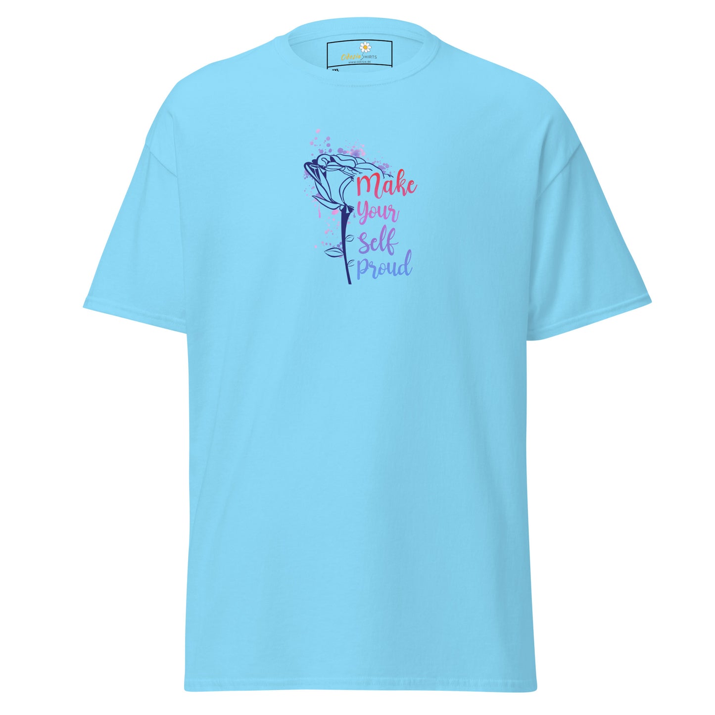 T-shirt classique pour homme - TEXT POSITIVE MAKE YOURSELF PROUD - BIG