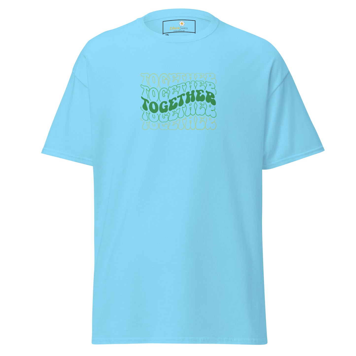 Heren klassiek t-shirt - TEXT POSITIVE TOGETHER - GROOT