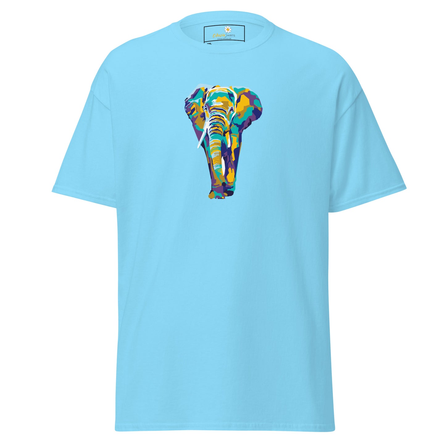 Heren klassiek t-shirt - WILDLIFE ELEPHANT KLEURRIJK - GROOT