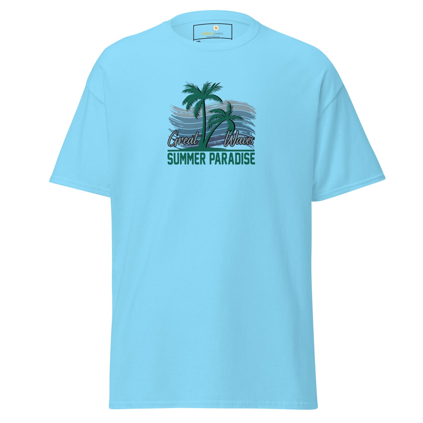 Heren klassiek t-shirt - SUMMER GREAT WAVES - GROOT