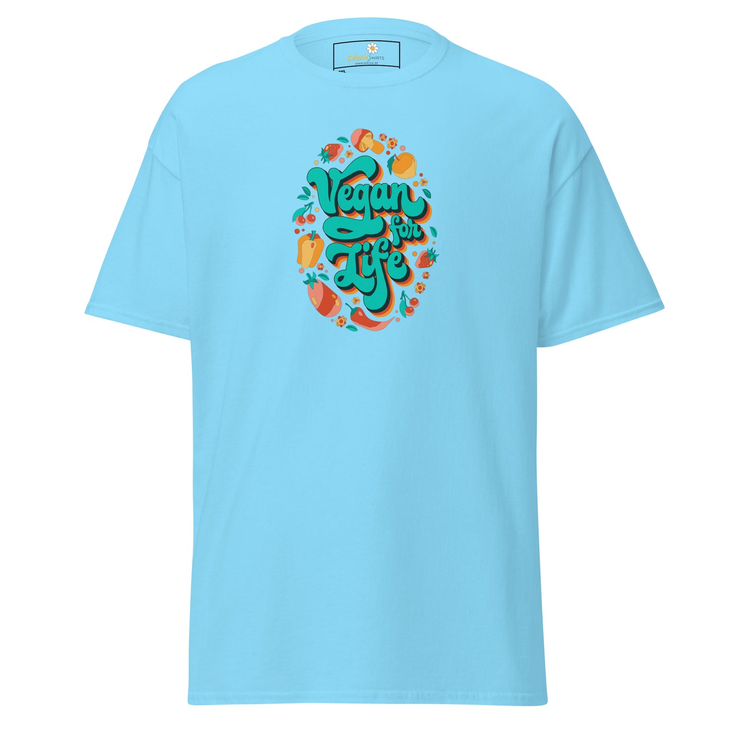 Klassiek T-shirt voor heren - VEGECOLO VEGAN FOR LIFE - GROOT