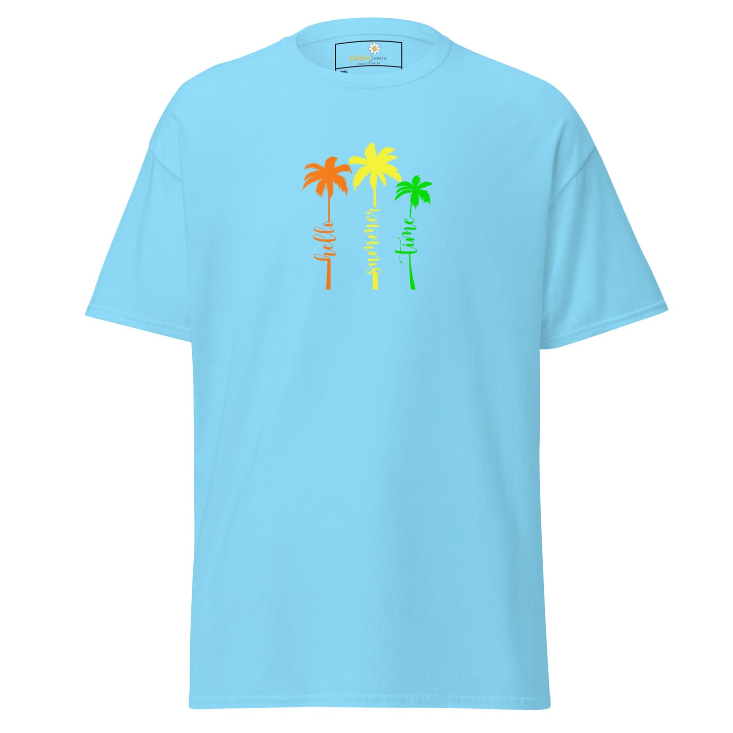 Klassiek heren t-shirt - SUMMER HELLO TIMES - GROOT