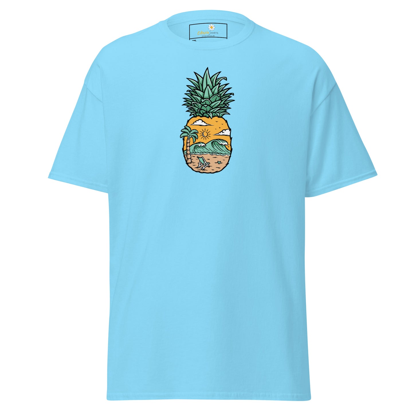 Klassiek heren t-shirt - SUMMER PINEAPPLE VIEW - GROOT