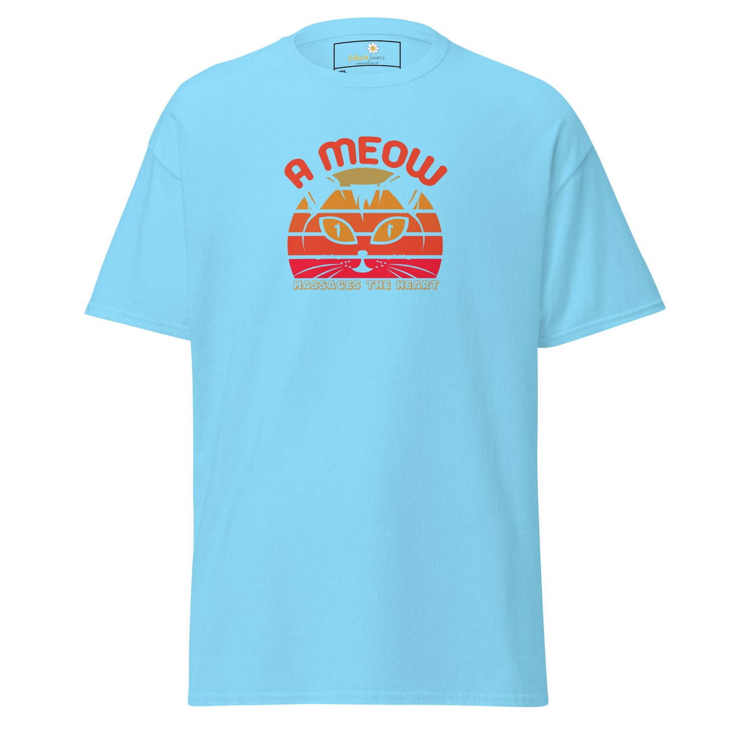 Unisex classic t-shirt - ANIMALS A CAT MASSAGE THE HEART - BIG