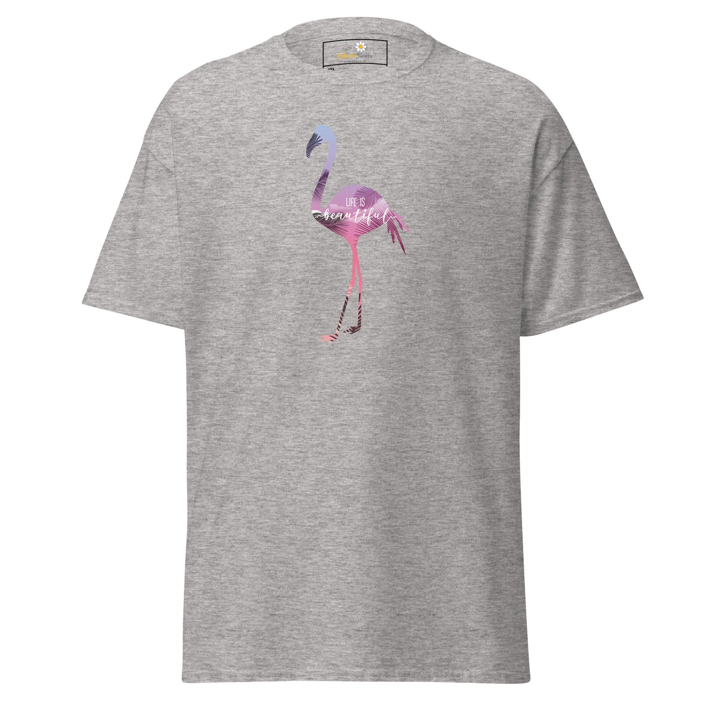 Heren klassiek t-shirt - WILDLIFE FLAMINGO - GROOT