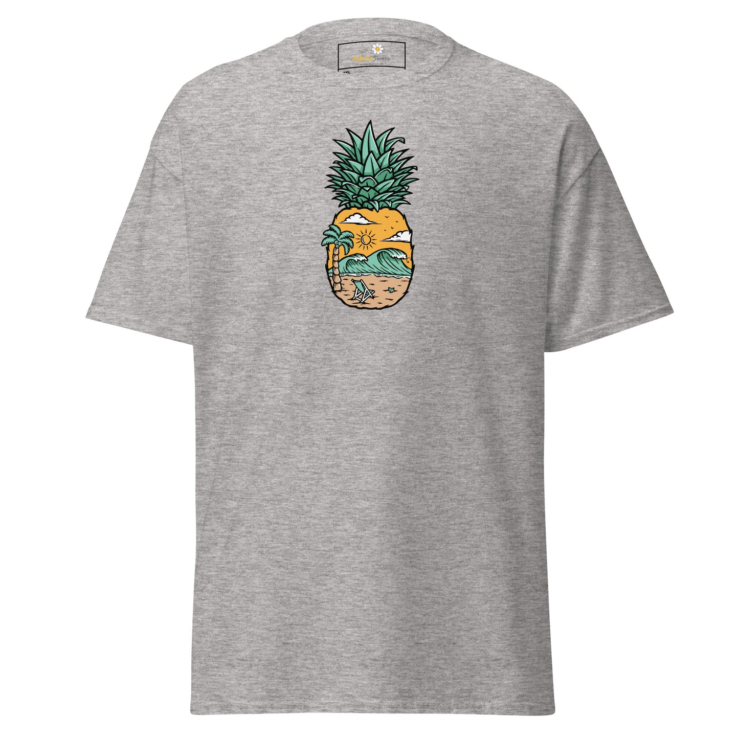Klassiek heren t-shirt - SUMMER PINEAPPLE VIEW - GROOT