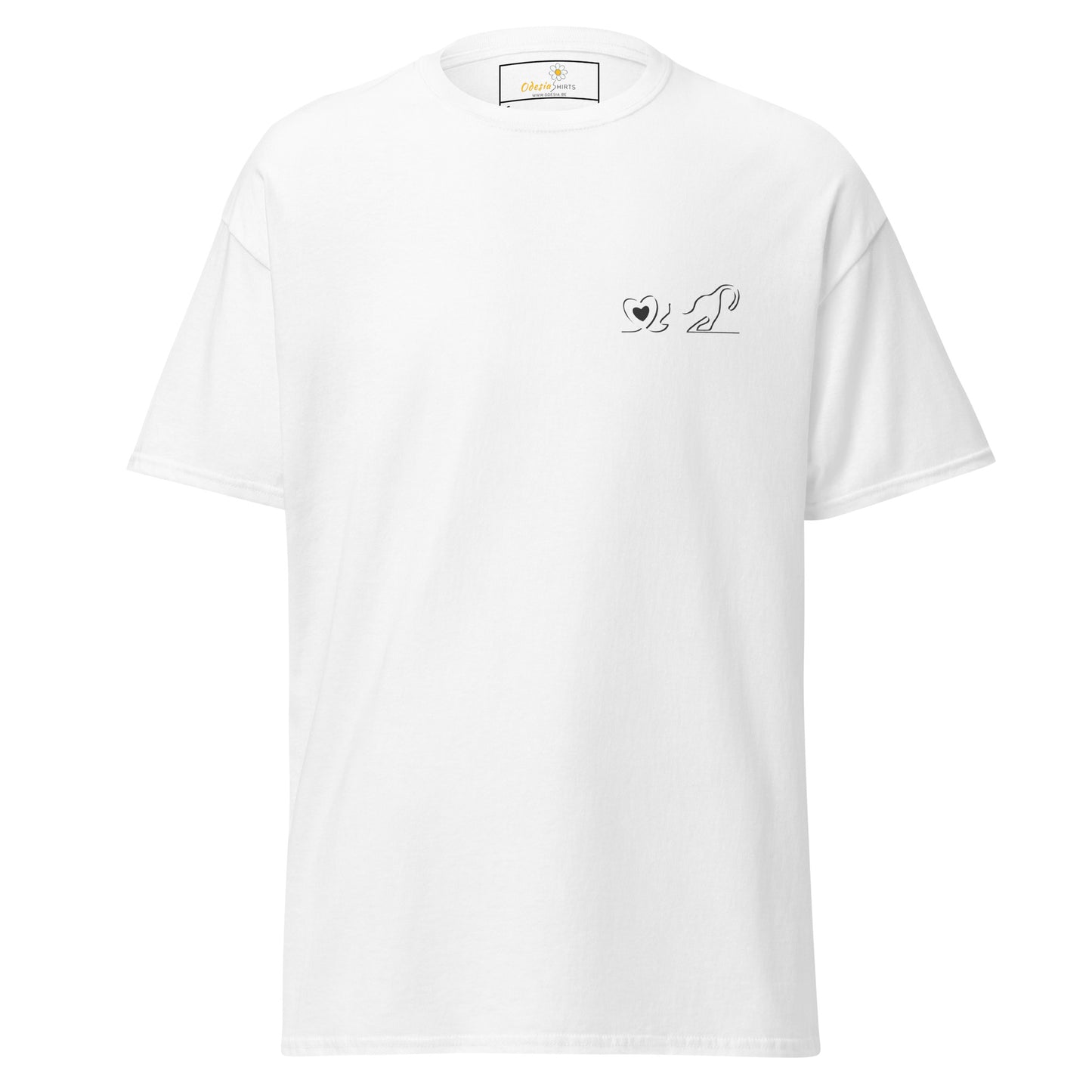 Unisex klassieke tee - ANIMALS LOVE CAT POCKET - REGULAR