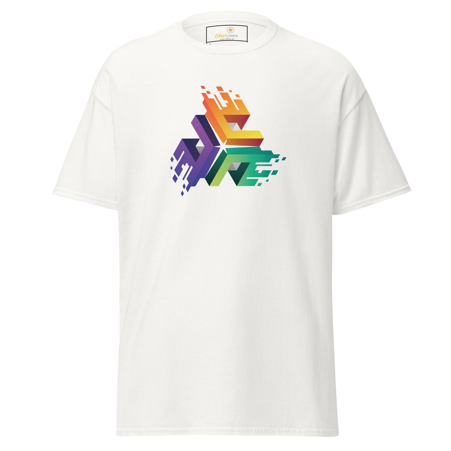 T-shirt classique unisexe - CUBES DE COULEURS ABSTRAITS - RÉGULIER