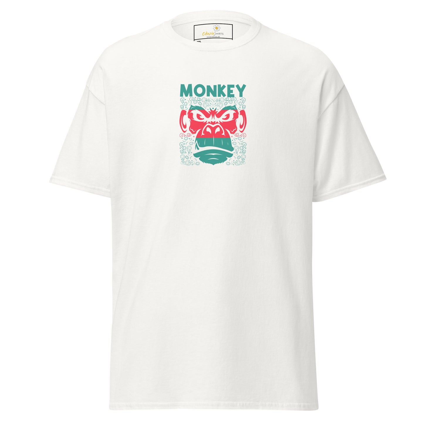 Klassiek heren t-shirt - WILDLIFE MONKEY FACE - GROOT