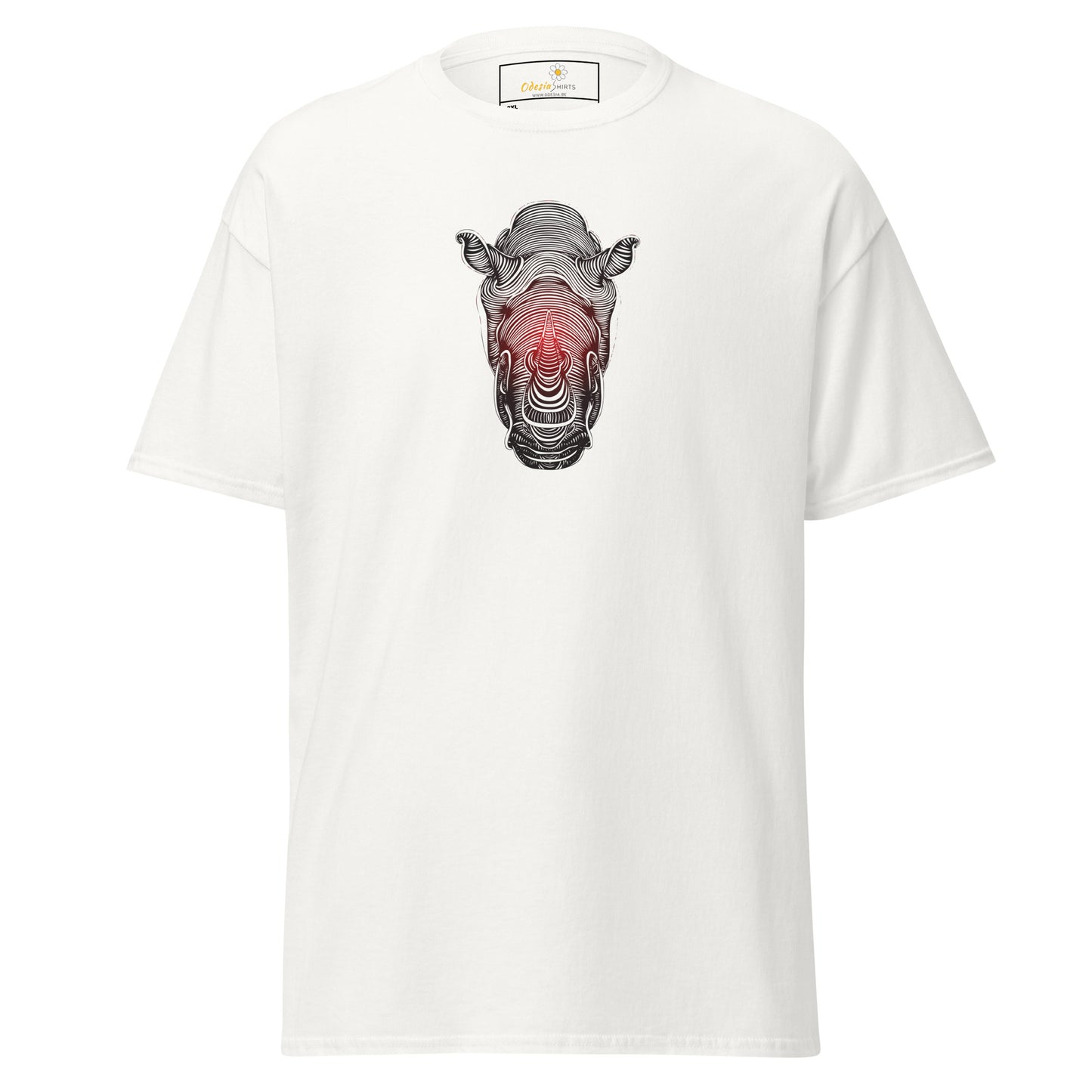 Heren klassiek t-shirt - WILDLIFE RHINO RED - GROOT