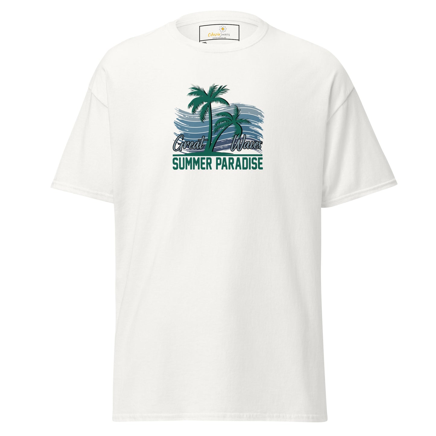 Heren klassiek t-shirt - SUMMER GREAT WAVES - GROOT