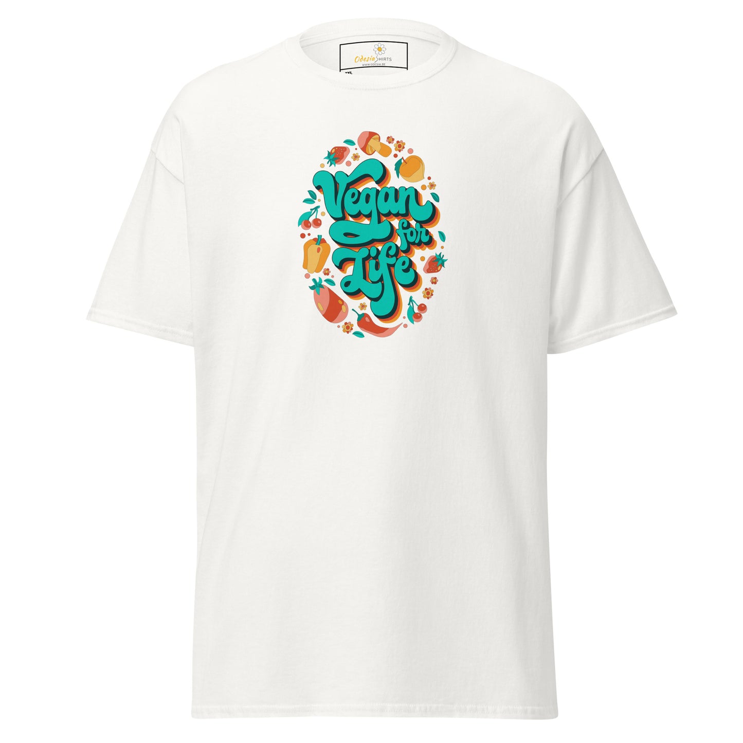 Klassiek T-shirt voor heren - VEGECOLO VEGAN FOR LIFE - GROOT