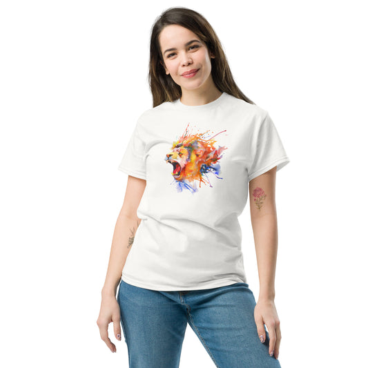 T-shirt classique pour homme - WILDLIFE LION WATERPAINTING - GRAND