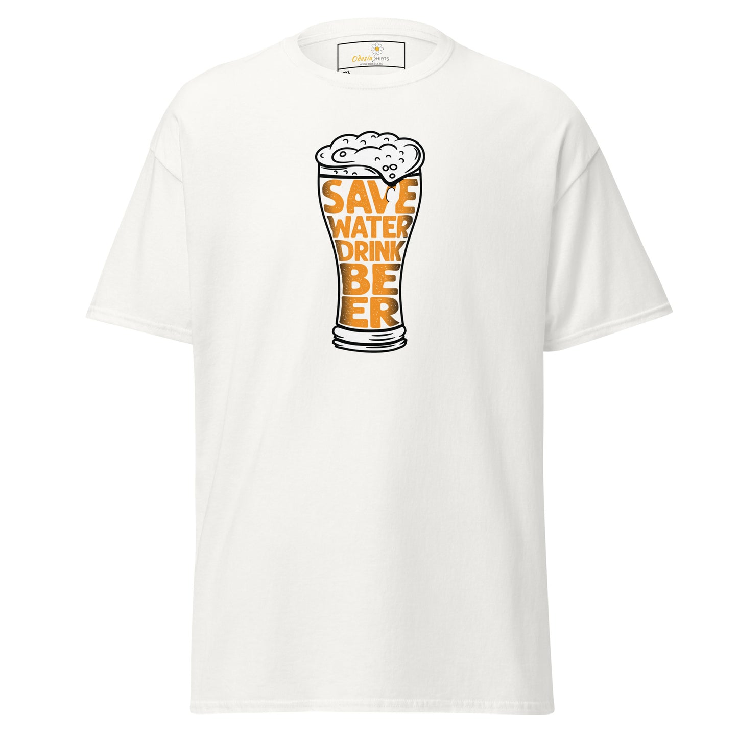 Unisex klassiek t-shirt - FUN SAVE WATER DRINK BEER - GROOT