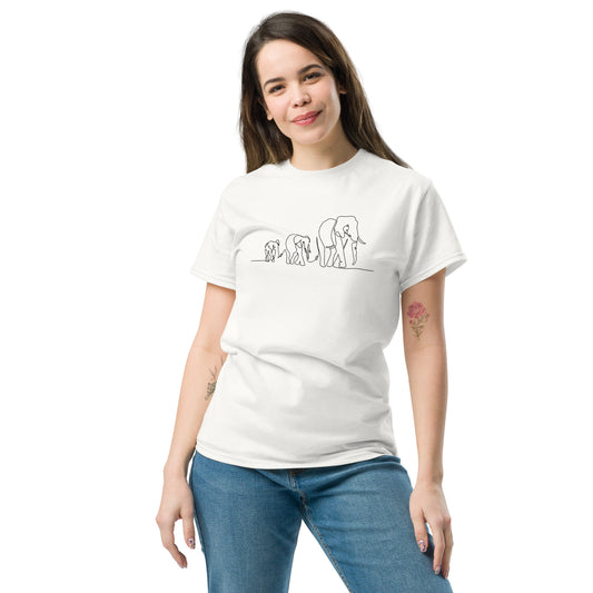T-shirt classique pour homme - ÉLÉPHANTS SAUVAGES EN LIGNE - GRAND