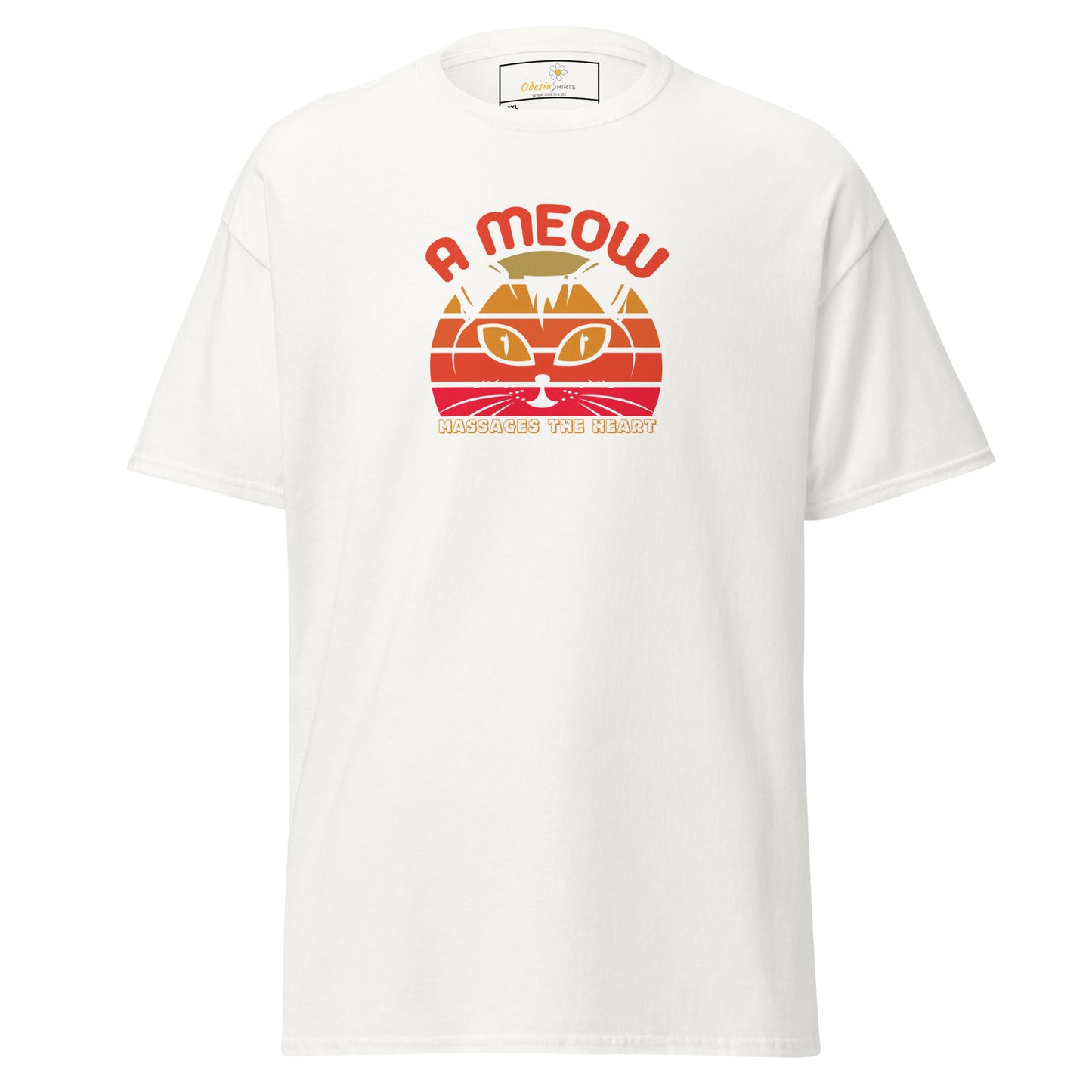 Unisex classic t-shirt - ANIMALS A CAT MASSAGE THE HEART - BIG