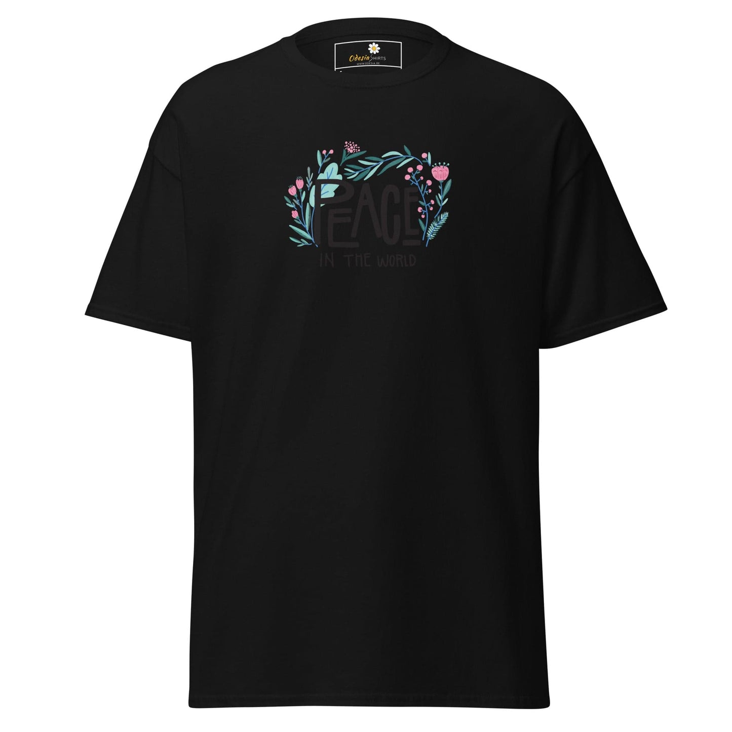 Unisex classic tee - POSITIVE TEXT PEACE IN THE WORLD - REGULAR - Black / S