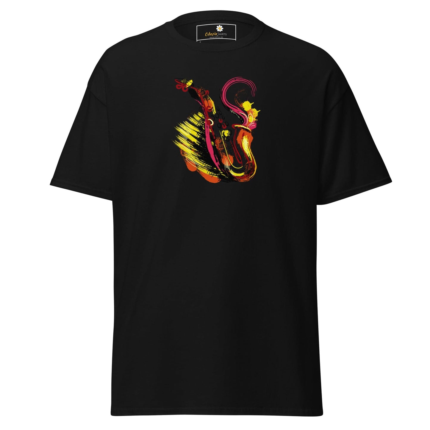 Unisex classic tee - MUSIC SAXOPHONE - REGULAR - Black / S