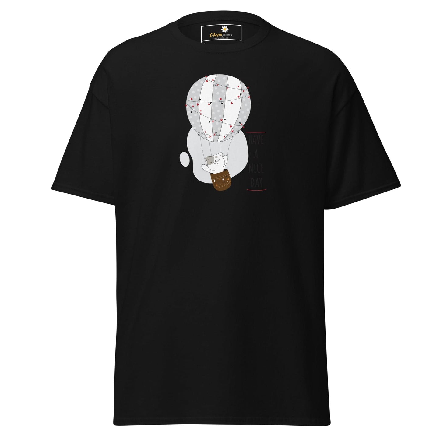Unisex classic tee - ANIMALS CAT LUFTBALLON - REGULAR - Black / S