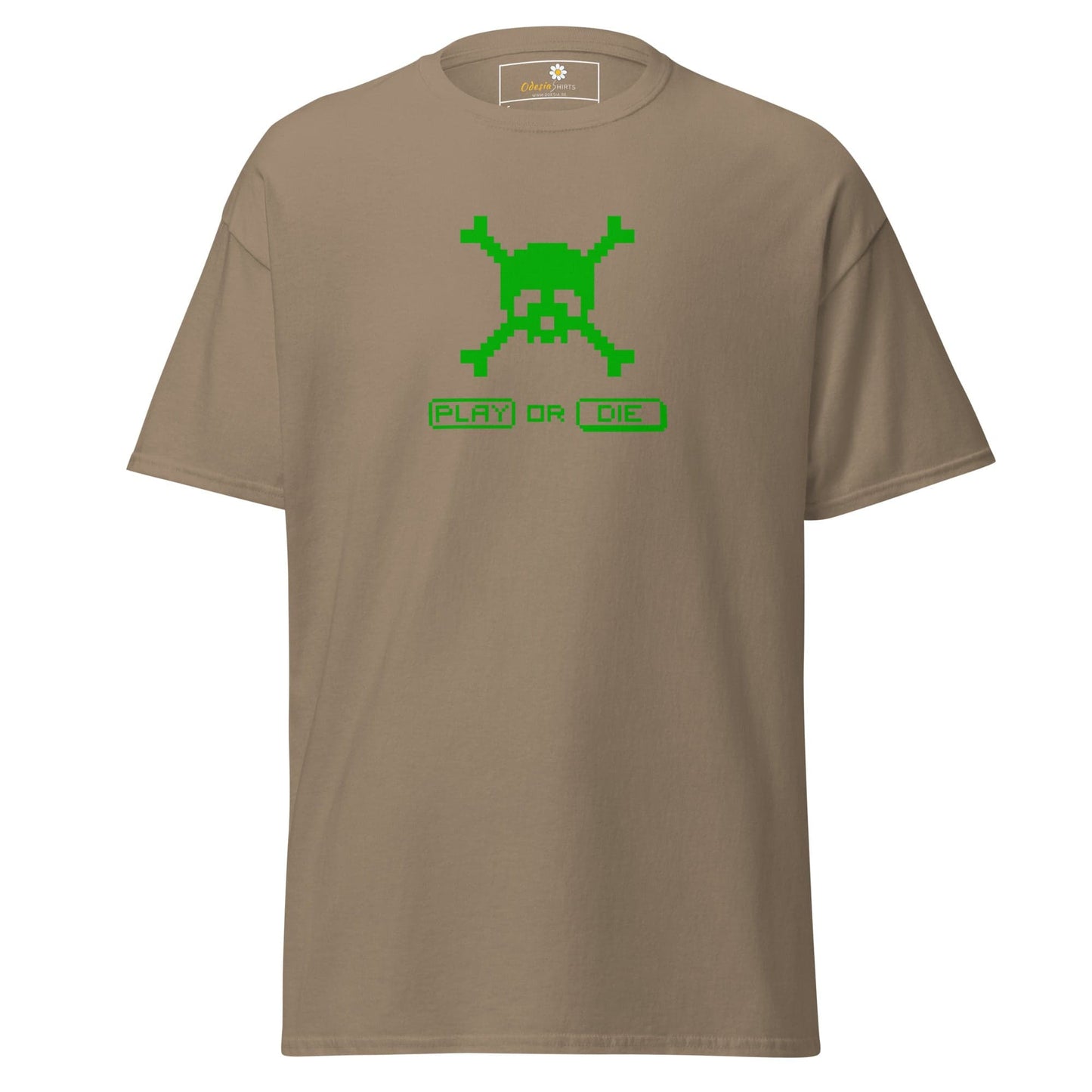 Unisex classic t-shirt - SKULL PLAY OR DIE - REGULAR - Brown Savana / S