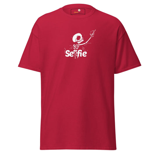 Unisex classic t-shirt - SKULL SELFIE - REGULAR - Cardinal / S