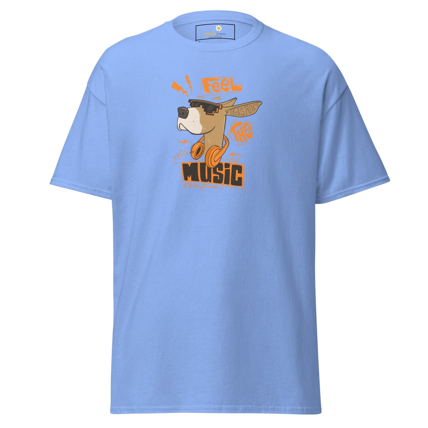 Unisex classic t-shirt - MUSIC FEEL THE MUSIC - REGULAR - Carolina Blue / S