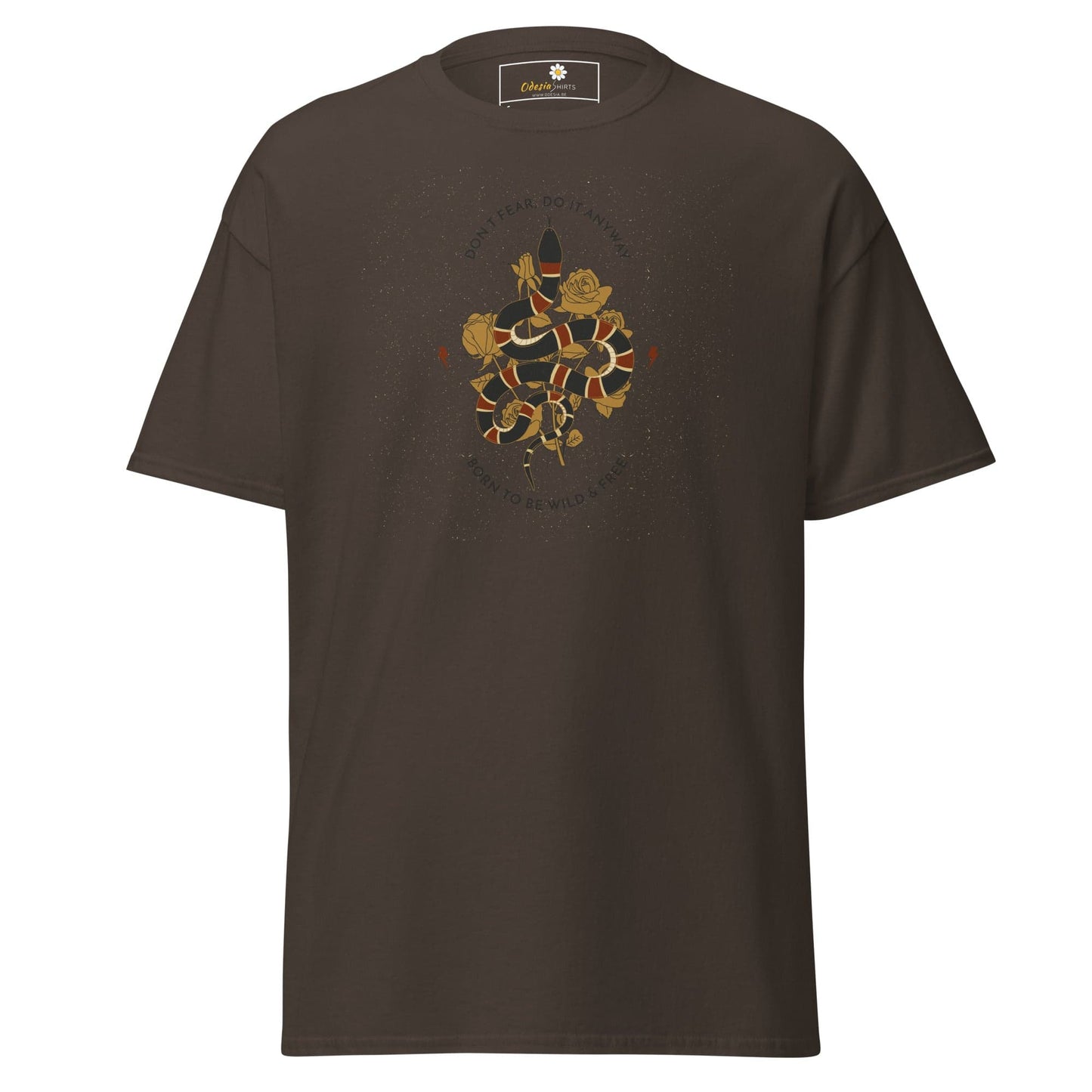 Unisex classic t-shirt - SNAKE TO BE WILD - REGULAR - Dark Chocolate / S
