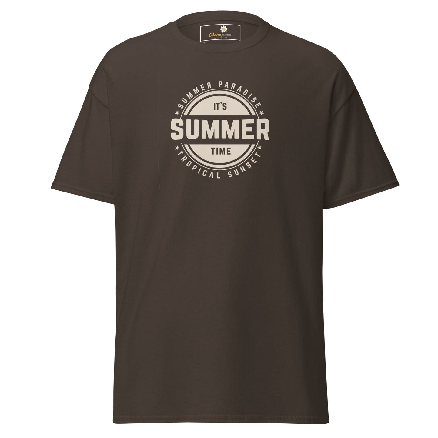 Unisex classic t-shirt - SUMMER TROPICAL - REGULAR - Dark Chocolate / S