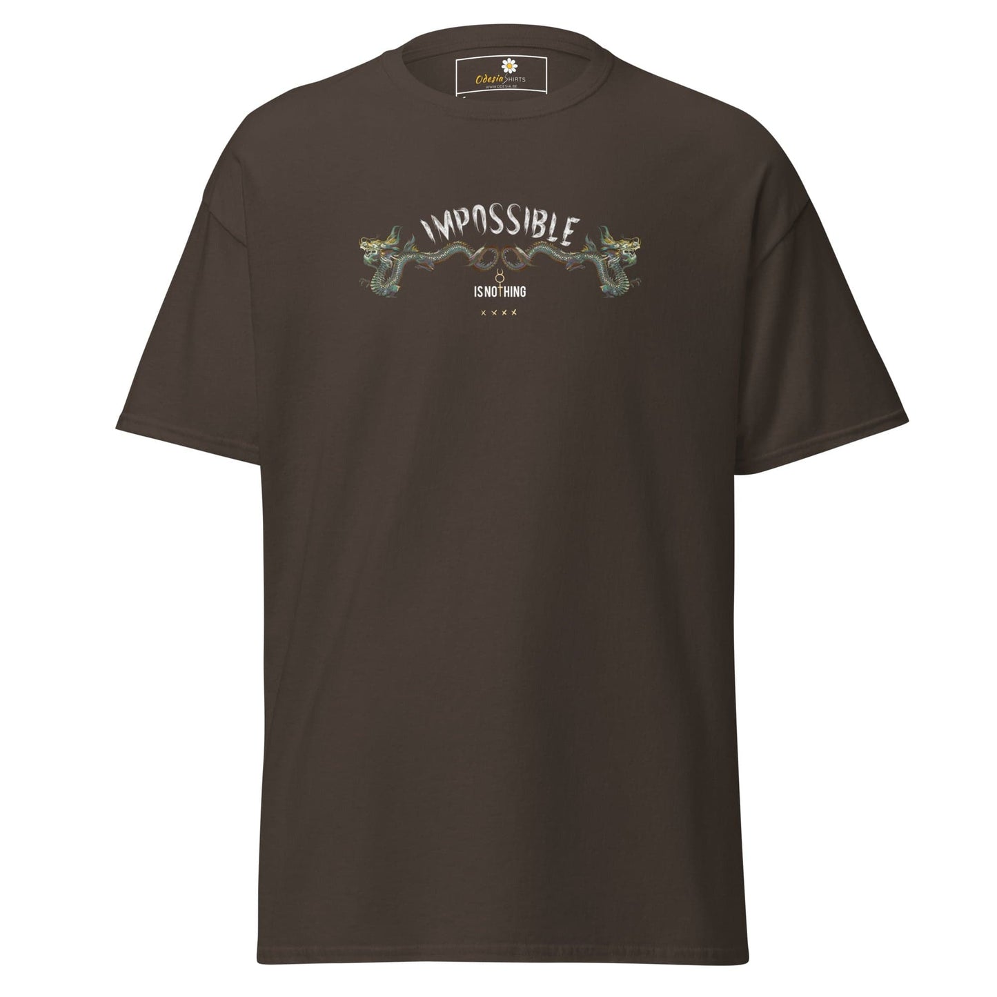 Unisex classic t-shirt - MYSTIC IMPOSSIBLE IS NOTHING - REGULAR - Dark Chocolate / S