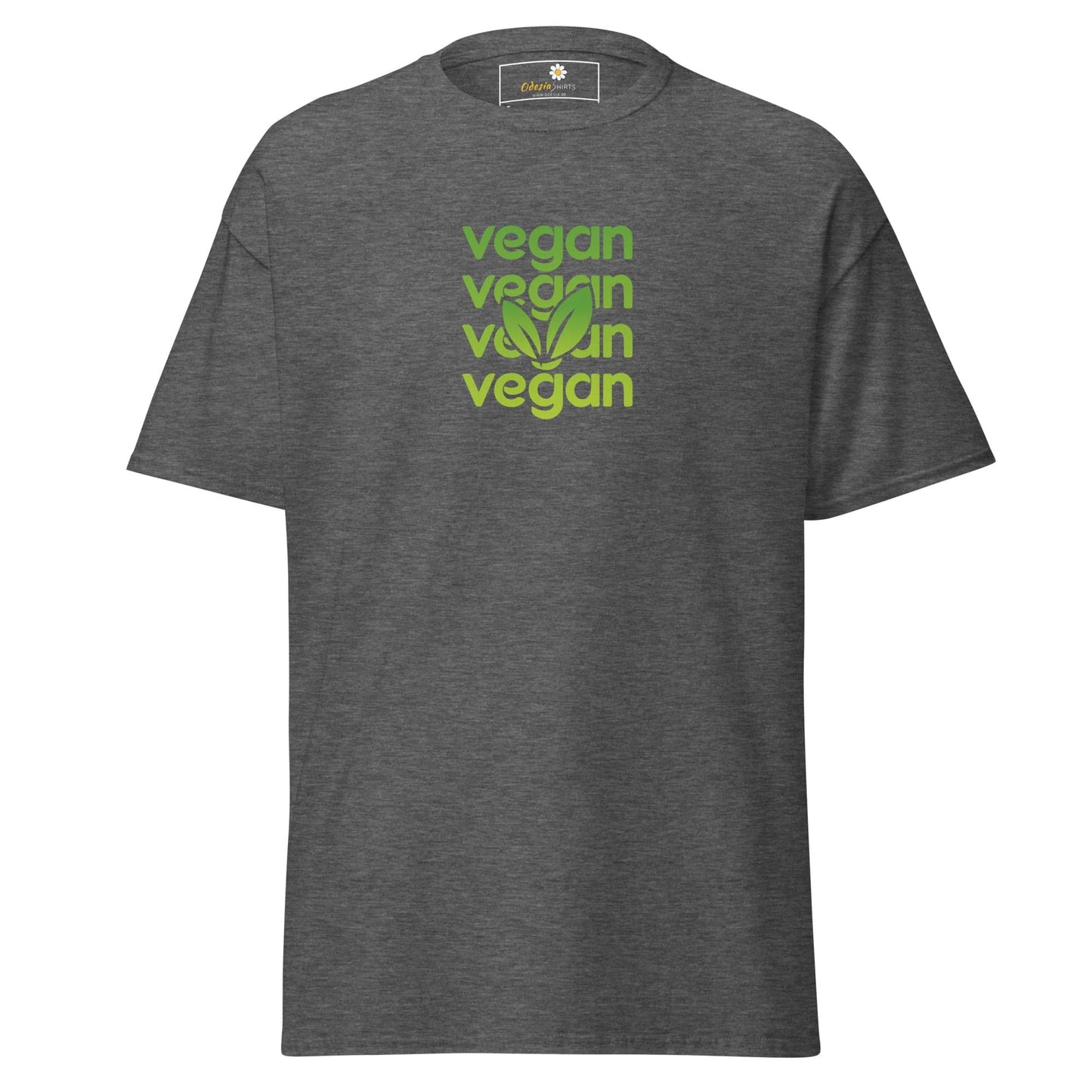 Unisex classic tee - GREEN VEGAN - REGULAR - Dark Heather / S