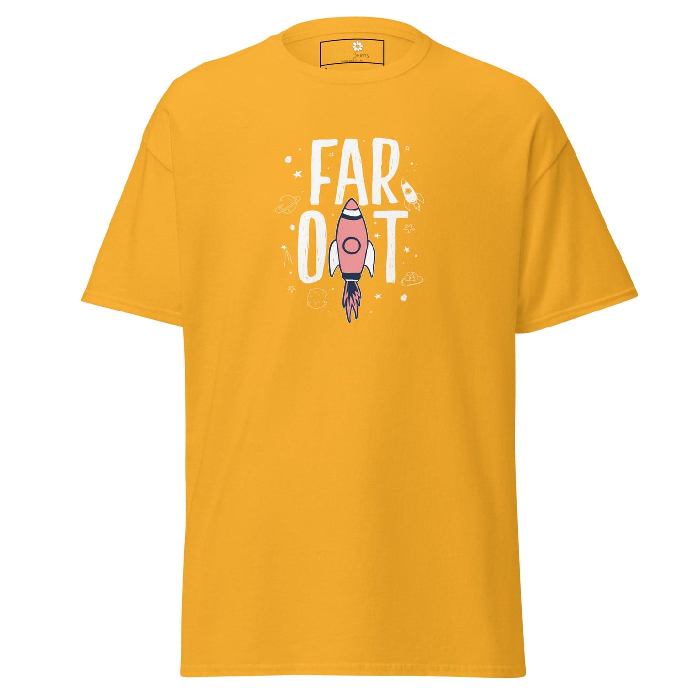 Unisex classic t-shirt - SPACE FAR OUT - REGULAR - Gold / S