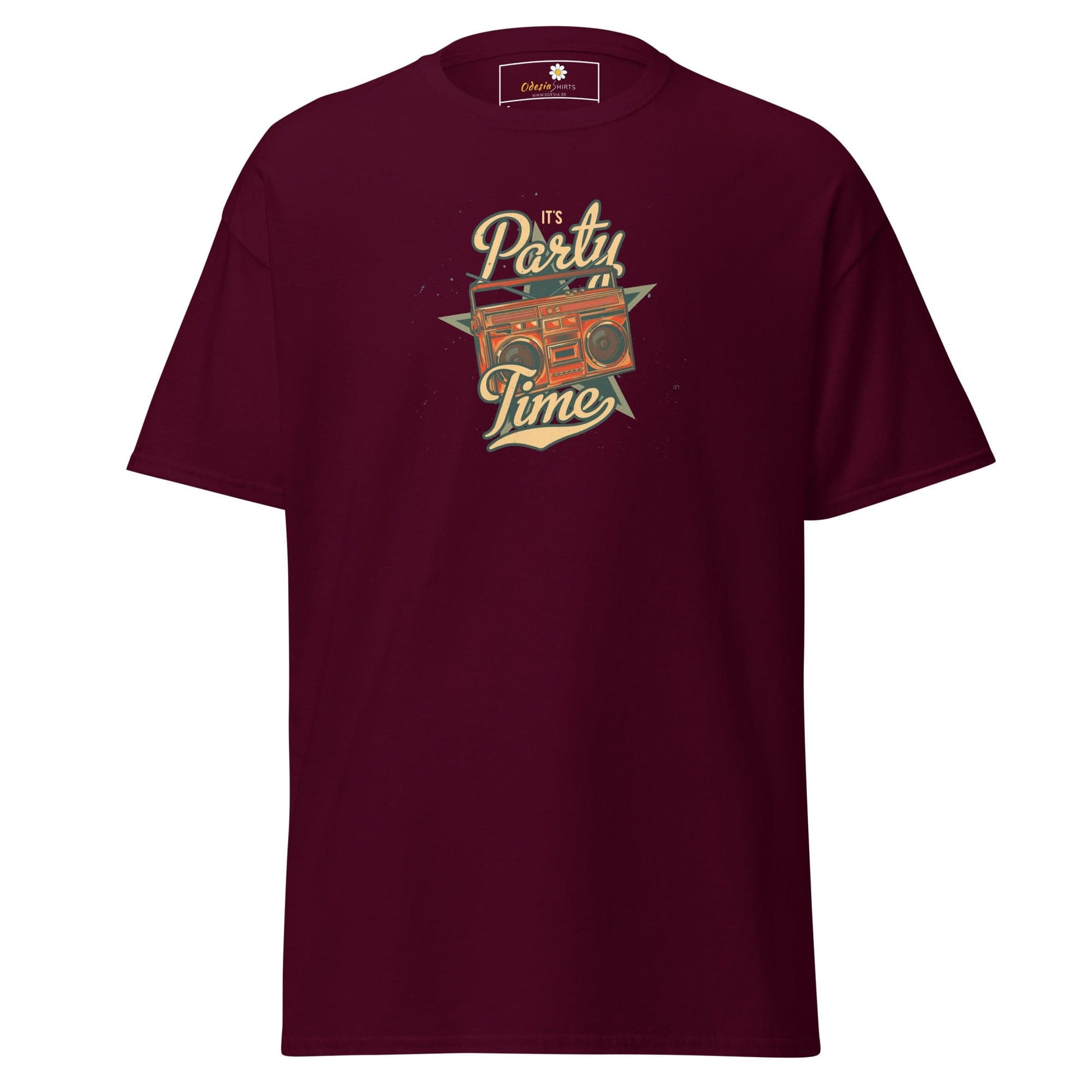 Unisex classic tee - MUSIC PARTY TIME - REGULAR - Maroon / S