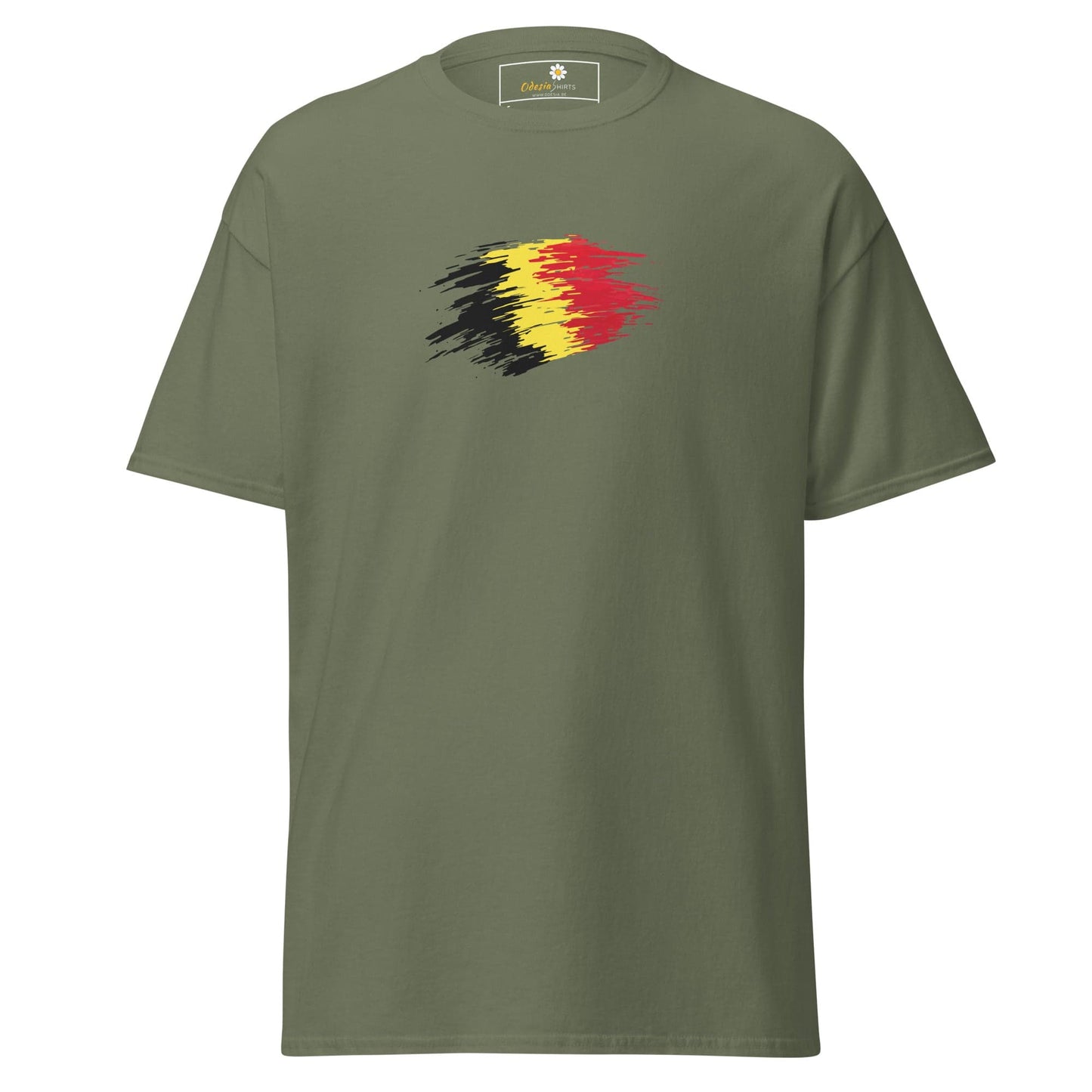 Unisex classic tee - COUNTRY BELGIUM SHAPE - REGULAR - Military Green / S