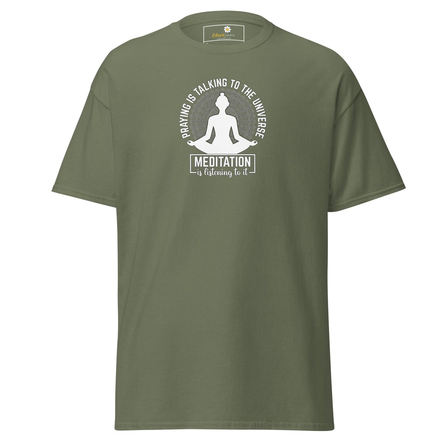 Unisex classic tee - SPIRITUAL MEDITATION IS LISTENING - REGULAR - Military Green / S