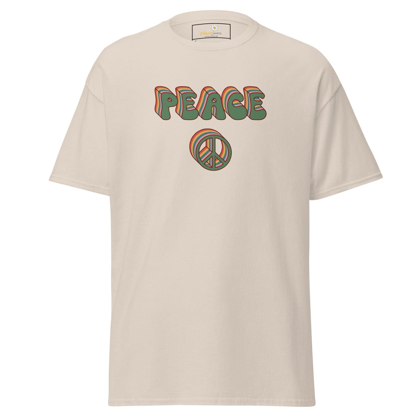 Unisex classic t-shirt - TEXT PEACE - REGULAR - Natural / S