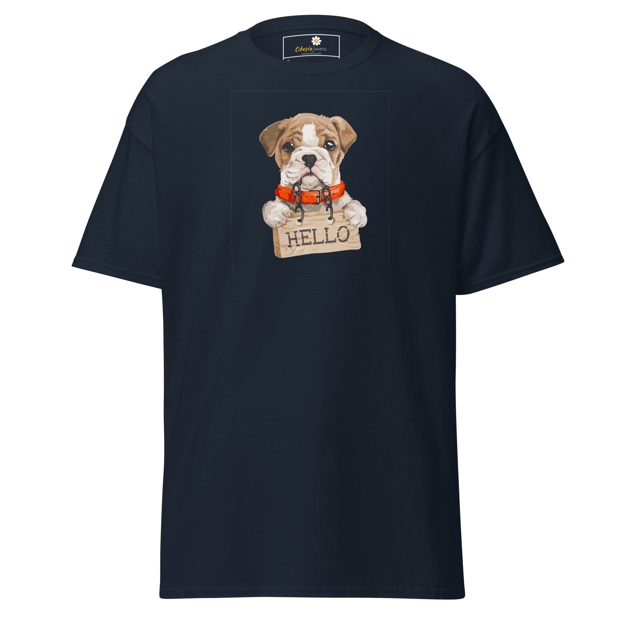 Unisex classic t-shirt - ANIMALS HELLO PUPPY - REGULAR - Navy / S